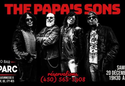 Poster: THE PAPA'S SONS @ Bistro bar du Parc, 20 décembre 2025, Bistro Bar du Parc, Saturday, December 20