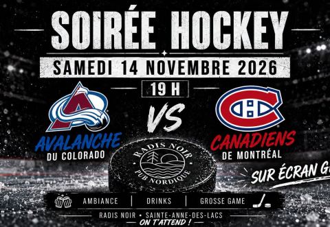 Poster: Canadiens-Avalanche au Radis Noir, Radis Noir, pub nordique et café, Saturday, November 14