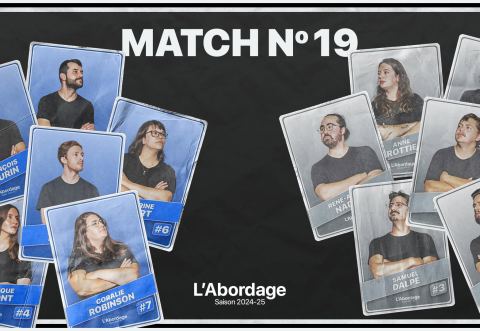 Poster: Match #19 de l'Abordage : Bleus et Blancs, Le Boq / Boquébière - Microbrasserie, Sunday, February 9