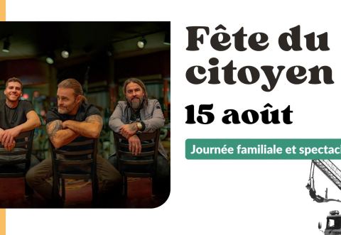 Affiche : Fête du citoyen à Montréal-Est, Parc de l'Hôtel-de-Ville, samedi 15 août