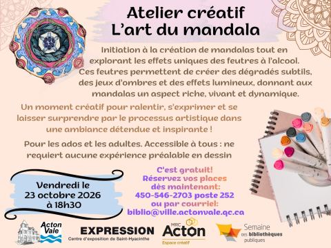 Poster: Atelier créatif: l’art du mandala
