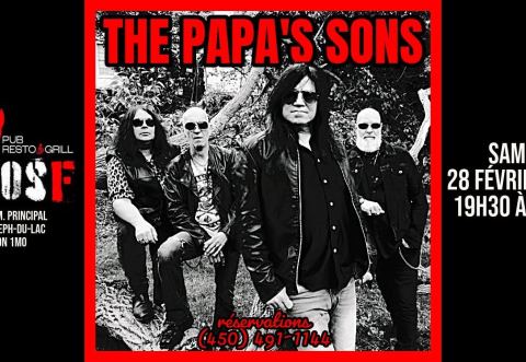 Poster: THE PAPA'S SONS au Pub Resto & Grill St-JosF 28 février 2026