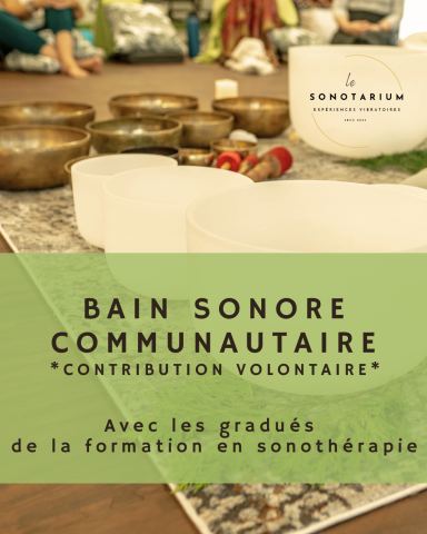 Poster: Bain sonore communautaire, Le Sonotarium : expériences vibratoires, Monday, November 2