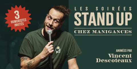 Poster: Stand-up Chez Manigances! 2 décembre!