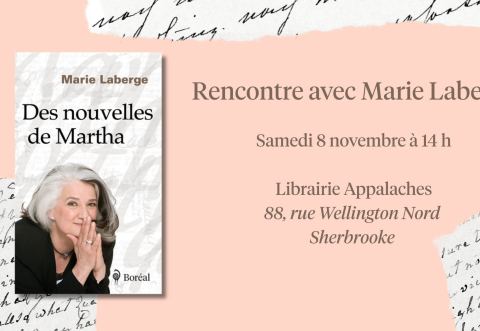 Poster: Rencontre avec Marie Laberge à Sherbrooke