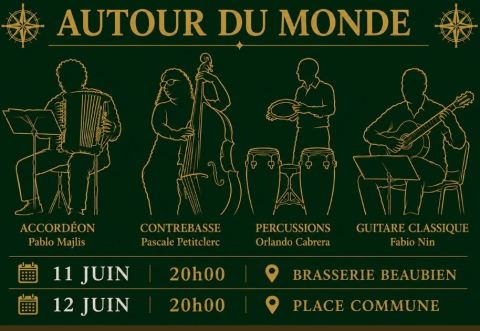 Poster: Autour du monde avec Pablo Majlis, Pascale Petitclerc , Orlando Cabrera , Fabio Nin
