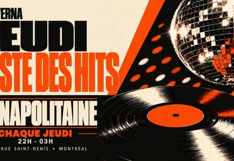Poster: JEUDI JUSTE DES HITS (DJ NAPOLITAINE), Taverna, Thursday, October 8