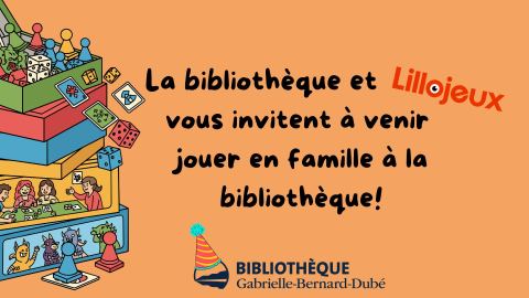 Poster: Jeux en famille à la bibliothèque