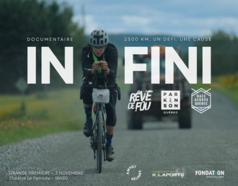 Poster: INFINI - Race Across Québec, Théâtre Le Patriote, Tuesday, November 3