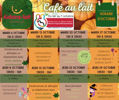 Poster: Café au lait – Célébrons Halloween ! On se déguise + potluck sucré !