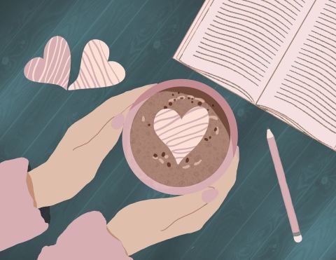 Poster: Des livres et des tasses