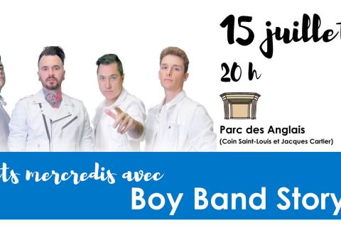 Poster: Soirée boys band avec Boy Band Story, Parc des Anglais, Wednesday, July 15