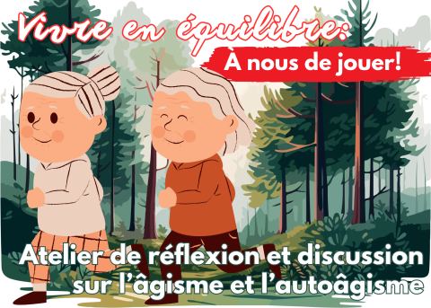Poster: Vivre en équilibre: À nous de jouer! Bougeons contre l'âgisme