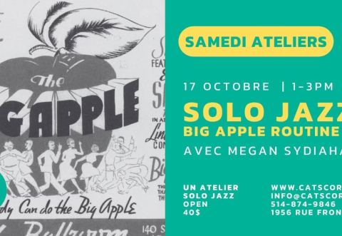 Poster: Atelier SOLO JAZZ - Big Apple, Cat’s Corner, Saturday, January 23