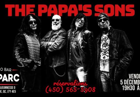 Poster: THE PAPA'S SONS au Bistro-Bar du Parc le 5 décembre 2025, Bistro Bar du Parc, Friday, December 5