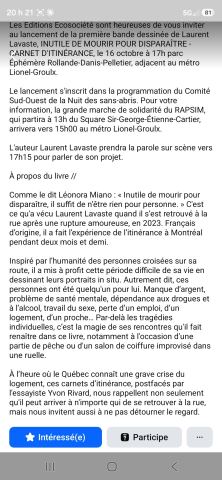 Affiche : Lancement — Inutile de mourir pour disparaitre