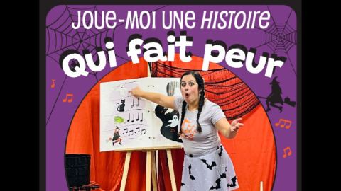 Poster: Spectacle Joue-moi une histoire qui fait peur : spécial Halloween (3-8 ans), Maison de la culture d'Outremont, Saturday, October 31