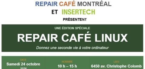 Poster: Repair Café Réparation ** SPÉCIAL LINUX ** 24 octobre 2026