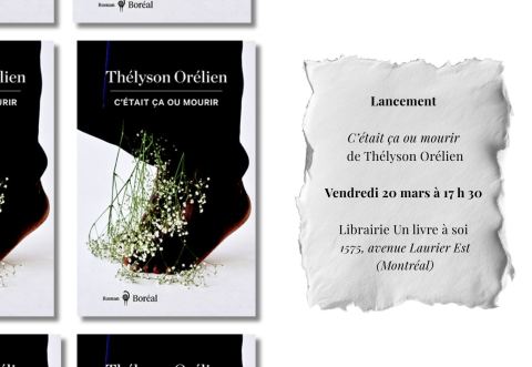 Poster: Lancement - C'ÉTAIT ÇA OU MOURIR de Thélyson Orélien, Librairie un livre à soi, Friday, March 20