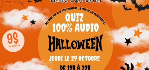 Poster: Quiz Halloween 100% audio, Le Joker Pub Ludique, Thursday, October 29