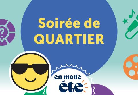 Poster: Soirée de quartier Champlain - Thématique Caraïbes, Parc Morin : coin des rues Bonin et Haineault, Wednesday, July 15
