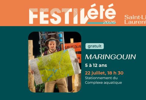 Poster: Maringouin｜Festiv'été｜GRATUIT, Stationnement du Complexe aquatique (550, rue du Parc, Wednesday, July 22