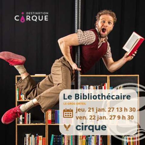 Poster: Le bibliothécaire, Salle Jean-Marc-Dion (Salle de spectacle de Sept-Îles), Thursday, January 21