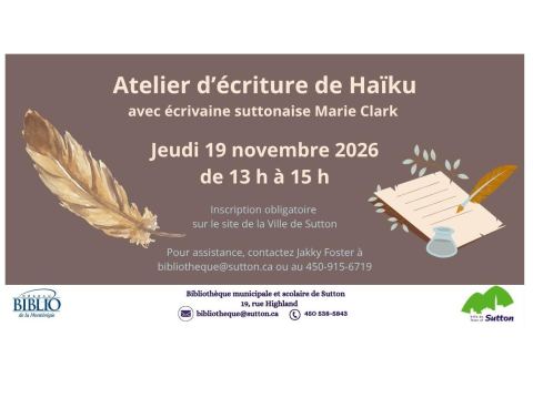 Poster: Atelier d'écriture de Haïku