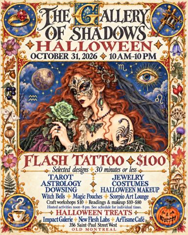 Poster: Halloween at the Gallery of Shadows, Impact Galerie, Saturday, October 31