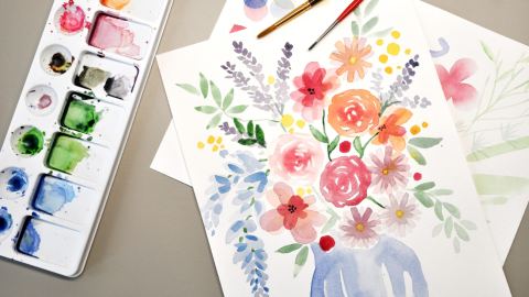 Poster: Initiation à l'aquarelle, Bibliothèque de La Petite-Patrie, Wednesday, October 21