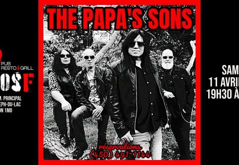 Poster: THE PAPA'S SONS @ Pub Resto & Grill St-JosF 11 avril 2026