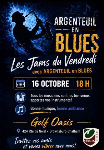 Poster: Les Jams du vendredi / Friday Jams, Golf Oasis, Friday, October 16