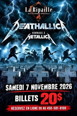 Poster: Spectacle Hommage à Metallica, La Ripaille, Saturday, November 7