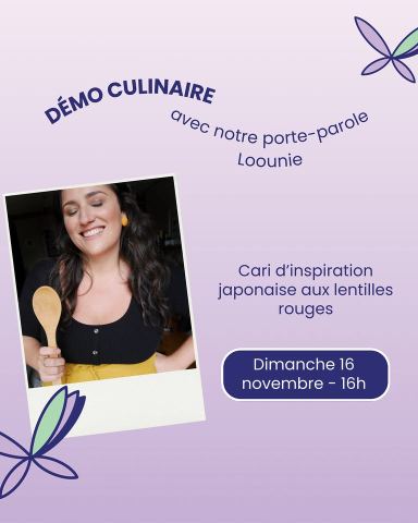 Poster: Cari d'inspiration japonaise aux lentilles rouges – démo culinaire