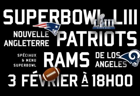 Poster: Superbowl LIII au saint-sacrement, Taverne Saint-Sacrement, Sunday, February 3