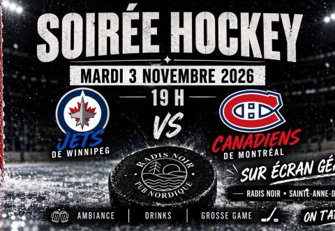 Poster: Canadiens-Jets au Radis Noir, Radis Noir, pub nordique et café, Tuesday, November 3