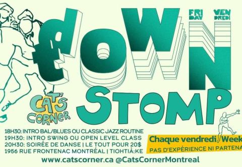Poster: Downtown Stomp - soirée danse sociale, Cat’s Corner, Friday, October 23