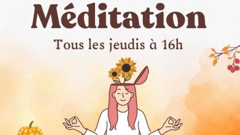 Affiche : Méditation silencieuse, Bibliothèque Françoise-Bujold, jeudi 22 octobre