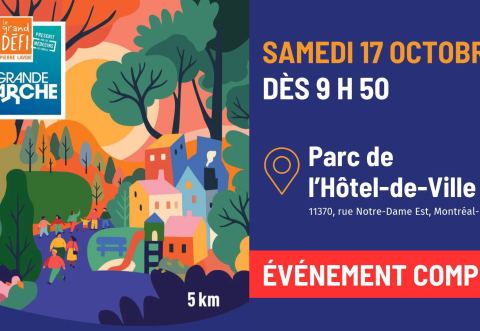 Poster: La Grande marche de Montréal-Est (2026), Bibliothèque Micheline-Gagnon, Saturday, October 17