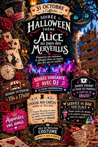 Poster: Soirée d'Halloween des optimistes, Stationnement du centre communautaire, Saturday, October 31