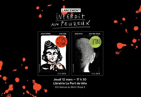 Poster: Lancement double Collection Noire : Le mal de l'air + Edmond, Librairie Le port de tête, Thursday, March 12