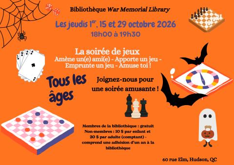 Poster: Bibliothèque War Memorial – La soirée de jeux