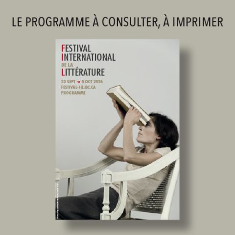Poster: Festival international de la littérature 2027, Cinquième Salle (Place des Arts), Wednesday, September 22