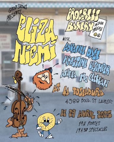 Poster: Eliza Niemi + Advance Base + Kristine Leschper + Anna McClellan, La Sotterenea, Tuesday, April 29