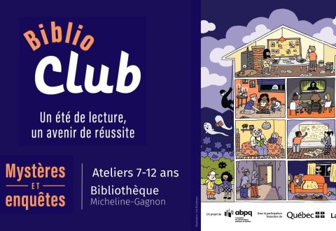Poster: BiblioCLUB 7-12 ans | Bibliothèque Micheline-Gagnon, Bibliothèque Micheline-Gagnon, Thursday, August 20
