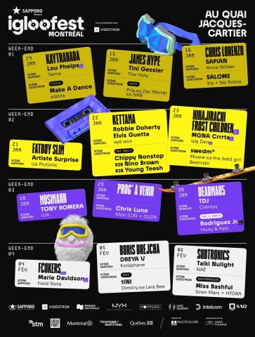 Poster: Igloofest Montréal, Quai Jacques-Cartier, Friday, January 29
