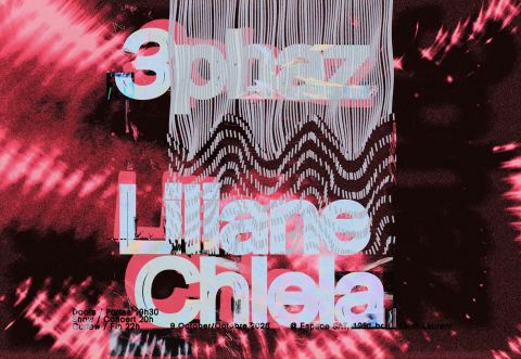 Poster: 3Phaz + Liliane Chlela, Société des arts technologiques [SAT], Friday, October 9