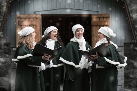 Poster: Chanteuses de Noël déambulantes : Quatuor vocal Carte Blanche