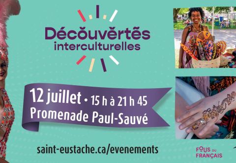 Poster: Festival Découvertes interculturelles, Promenade Paul-Sauvé, Saturday, July 12