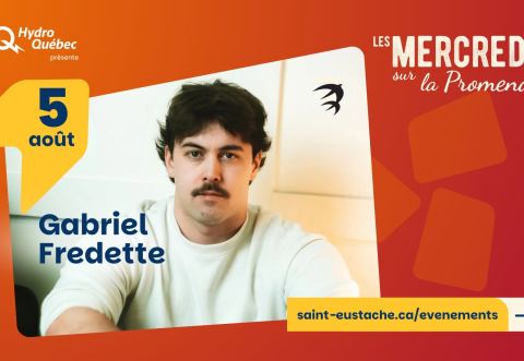 Poster: Les Mercredis sur la promenade : Gabriel Fredette, Promenade Paul-Sauvé, Wednesday, August 5